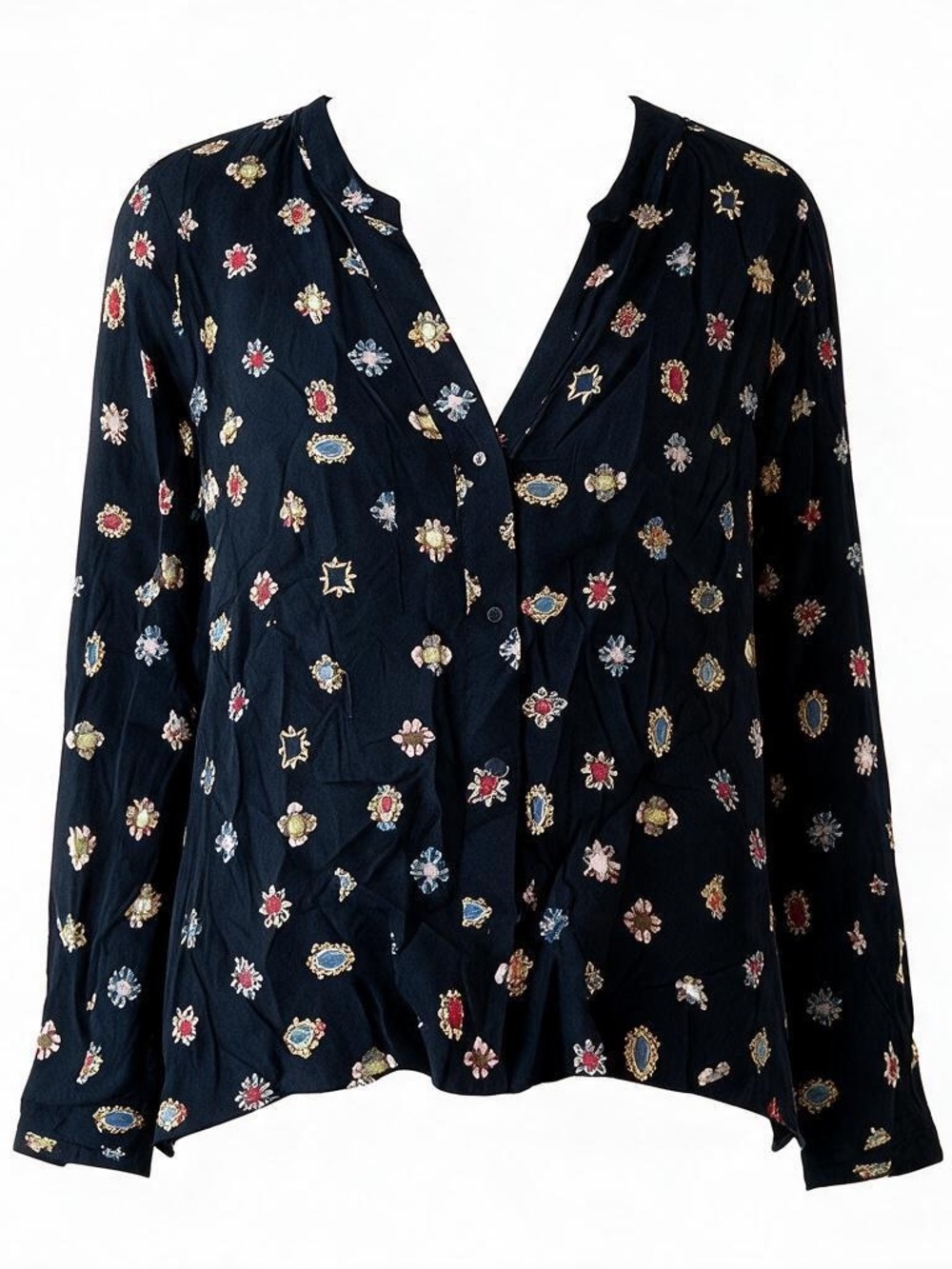Zara black jewel print blouse
